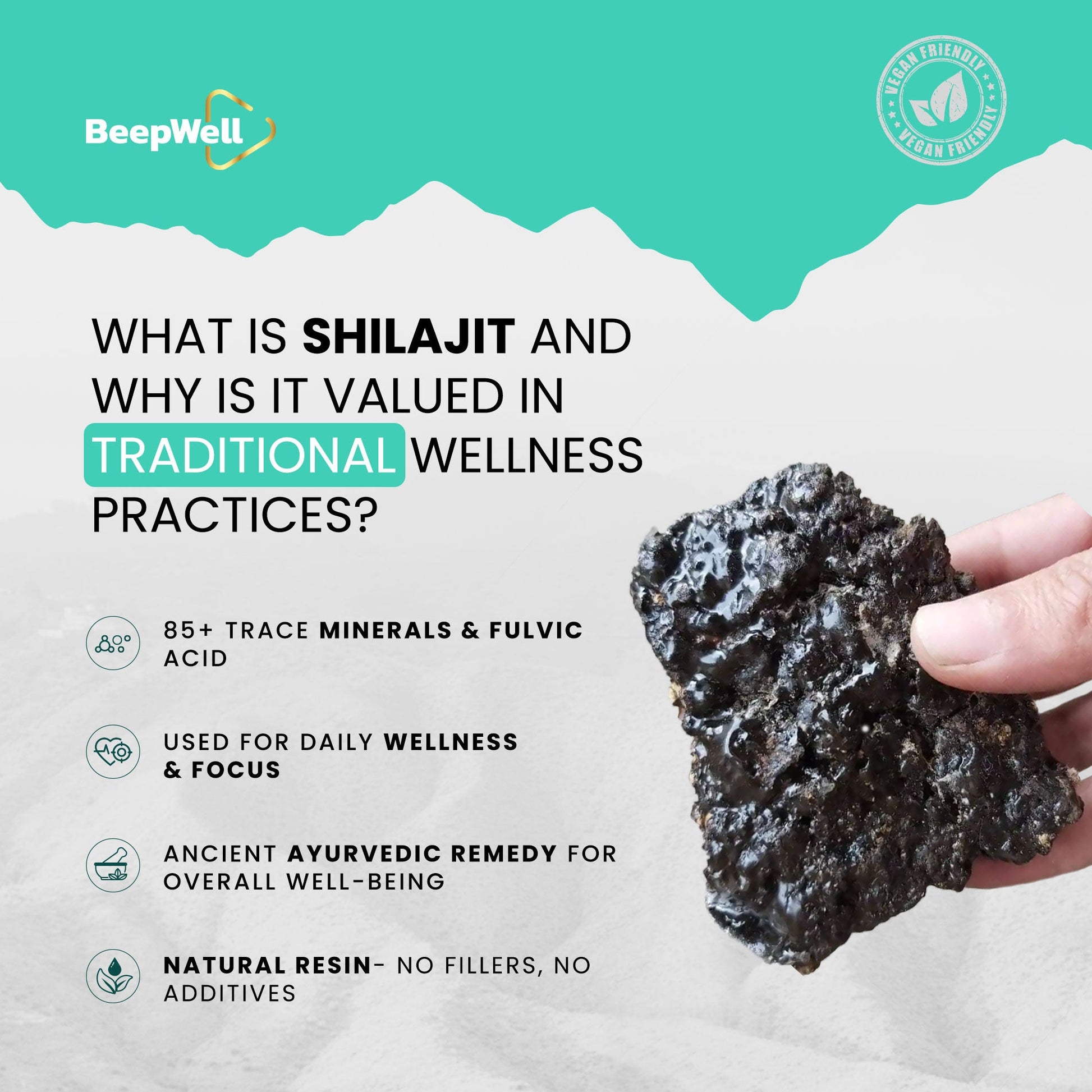 BeepWell Himalayan Shilajit Resin – Mineral-Rich Resin with Fulvic Acid – 1.40 oz – Approx. 80 Servings-1