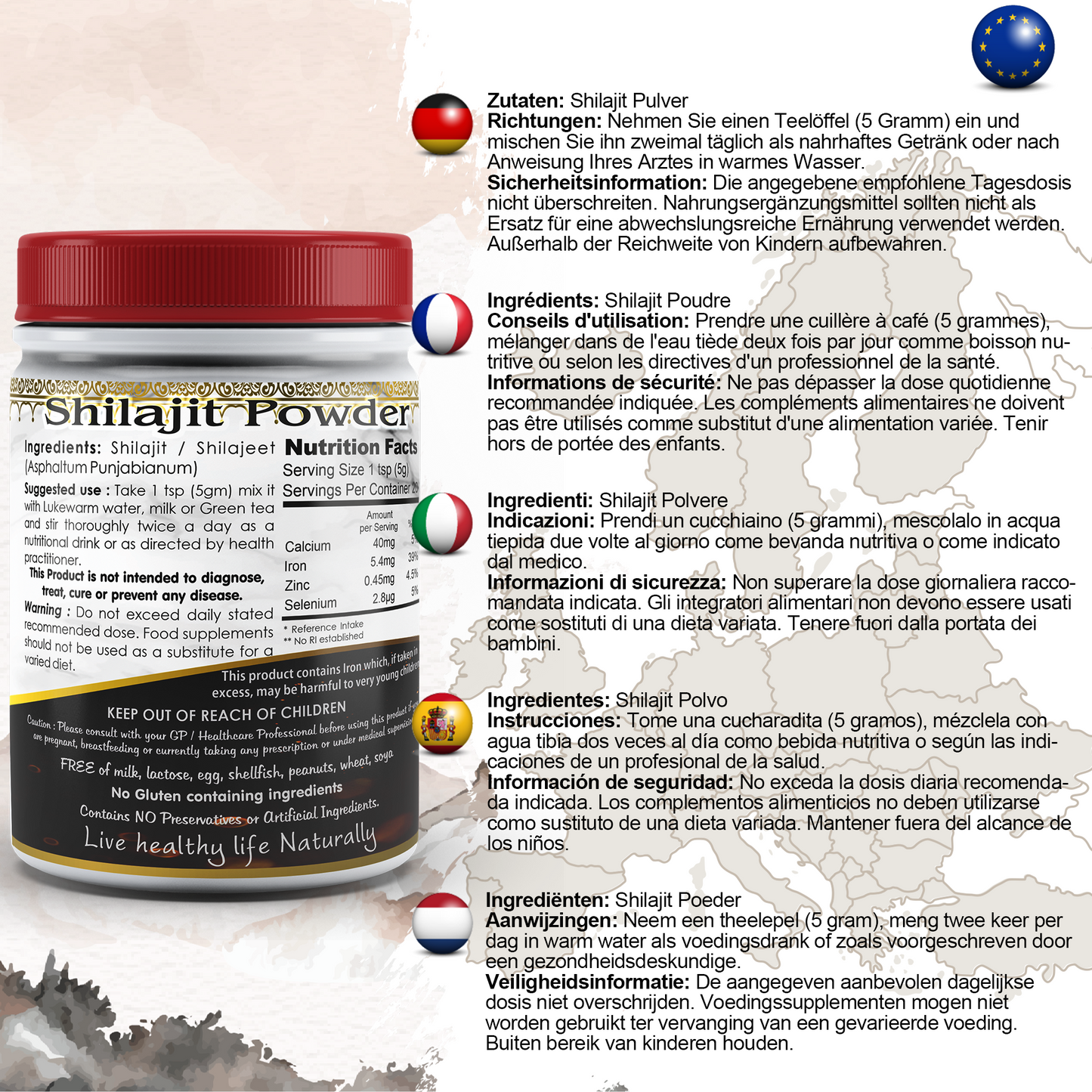 Pure Himalayan Shilajit Powder Fulvic Acid Humic Acid and Minerals 3.5 Oz (100g)-1