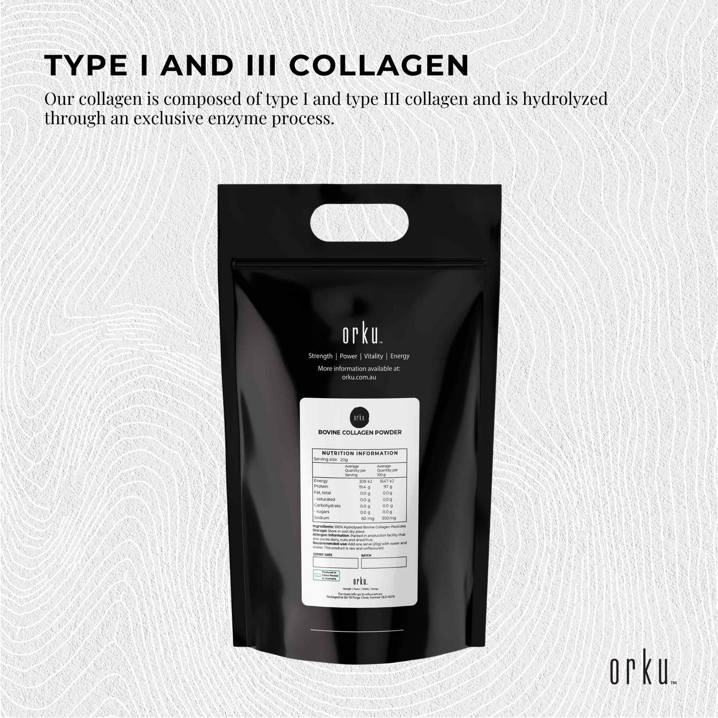 NNEDSZ 10Kg Collagen Powder - Bovine Hydrolysate Protein Peptide Supplement Unflavoured