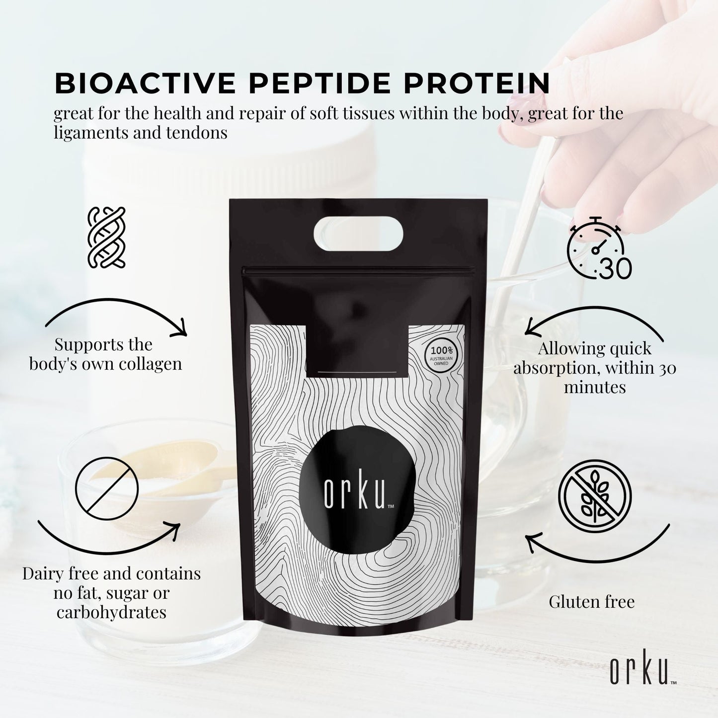 NNEDSZ 10Kg Collagen Powder - Bovine Hydrolysate Protein Peptide Supplement Unflavoured